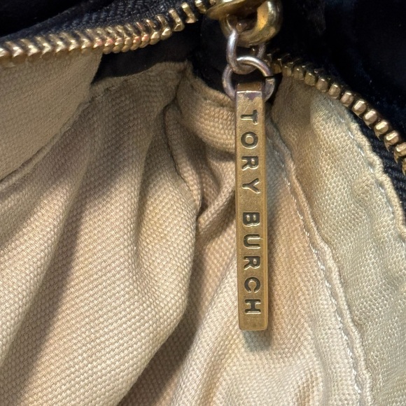 Tory Burch Black Quilted Grosgrain Strap Tote Bag #1 - Picture 11 of 12